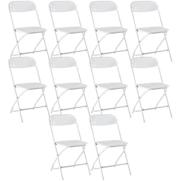 DUMOS 4 Pack Folding Chairs, Plastic Chairs with 330-Pound Capacity,