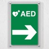 V Safety AED Arrow Right Automated External Defibrillator Acrylic Sign
