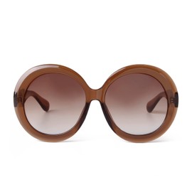 ADE WU Oversized Round Sunglasses for Women Vintage 60s 70s Big Frame Circle Shades UV 400 Protection Sun Glasses Trendy Brown/Brown Gradient Lenses