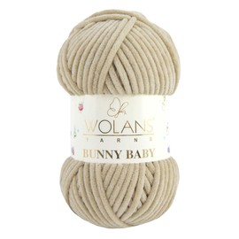Wolans Bunny Baby Chenille Style Yarn Wool 70 Colours Available 100g Balls (Mushroom Col 45)