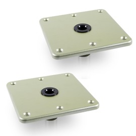 Aluminum Boat Seat Base, 7" x 7" Boat Seat Pedestal & Base with 3/4" Pin Post Socket, Heavy Duty Boat Accessories for Jon Boats, Canoes, bass Boats and Most Other Boat seat Mount (2 Pack)