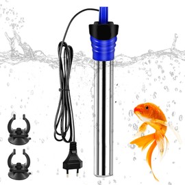 Abiemuce 100 W Aquarium Heater, 304 Stainless Steel Aquarium Heater, Temperature Adjustable Heating Rod Aquarium, Aquarium Heating Rod, Aquarium Heater with Suction Cups, for Fish Tanks and Aquarium