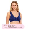 Carole Martin Full-Freedom Front Closure Wireless Cotton Bra-40 Blue
