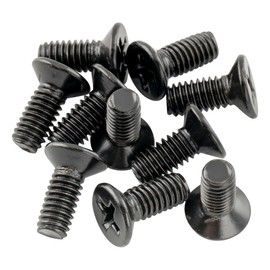 Musiclily Pro M4 Metric Size Stainless Steel 4mm Countersunk Screws for Strat Tremolo Bridge Block or LP Style Pickguard Bracket, Black(Set of 10)