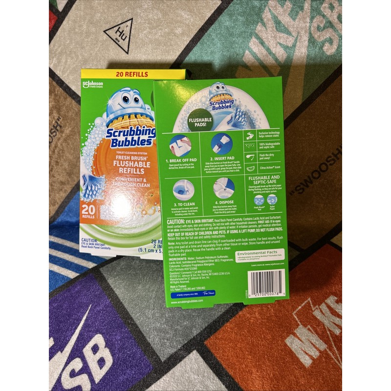 Scrubbing Bubbles Toilet Cleaning Fresh Brush Flushable Refills 40 Count