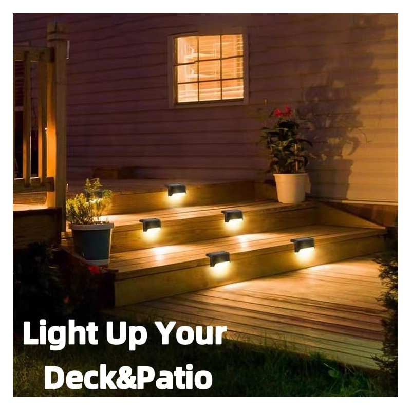 GZZYPZ Solar Outdoor Waterproof Itelligent Induction Deck Light 16 Pack