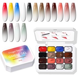 Karroy Sponge Pat Paint Nail Gel, Ombre Nails Gradient Gel Nail Blush Blooming Aura Nails Drawing Stripper Floral Painting DIY Nail Art, No Wipe, UV/LED Curing (16 Colors C)