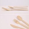 HTB Disposable Spoons Natural Bamboo 50 Pcs Outdoor Disposable Tableware