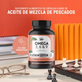 Omega 3 6 y 9 Life360 220 Cpsulas 1000 mg de Omega Por Porcin Aceite de Salmn Omega 369 220 Porciones Por Envase Omega Platinum                       