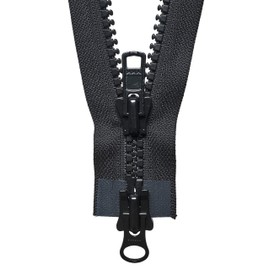YKK Two Way Slider Zip, No. 580 Black, 61 cm Length