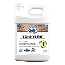 Rain Guard Water Sealers SP-6004 Stone Sealer 1 Gallon - Clear Natural Finish - Deep Penetrating Water Repellent Protection for All Stone Surfaces- Water-Based Silane/Siloxane