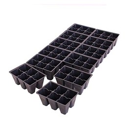 Handy Pantry Black Plastic Garden Tray Inserts – 5 Sheets, 72 Planting Pot Cells Each – 2x3 Nested x12 Configuration – Ideal for Nursery, Greenhouse, Seed Starting, and Vegetable Gardening