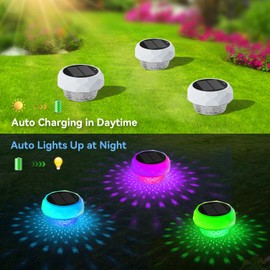 VICHTOP Solar Floating Pool Lights, RGB Color Float Pool Lights, IP68 Waterproof, Pool Decor Lighting Accessories for Inground, Above Ground Pools, Outdoor, Garden, Party Decoration
