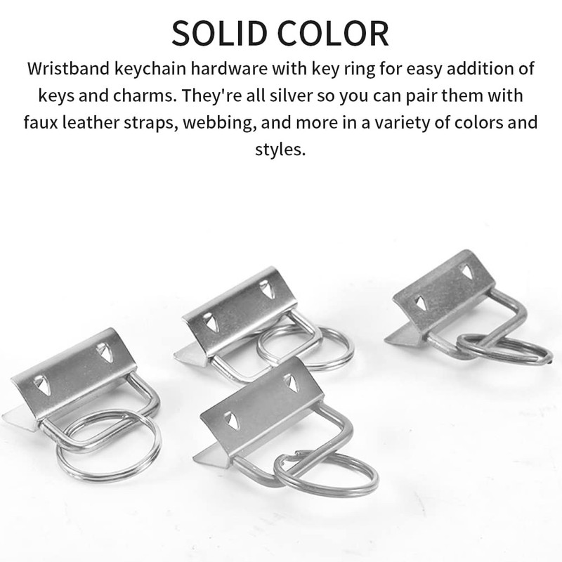40Pcs 1 Inch Key Fob Hardware,Iron Tail Clip with Split