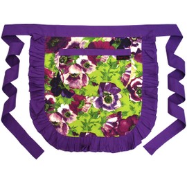 Ragged Rose Tilly Tea Apron, Cotton, Purple, M-L