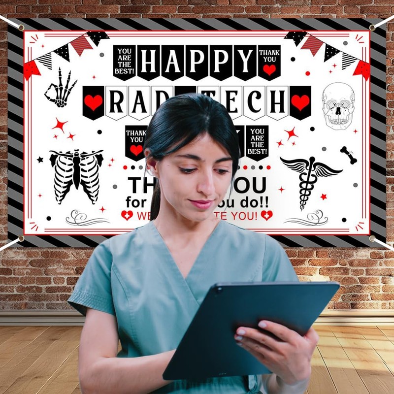 Wollmix Happy Rad Tech Week Decorations Banner - 70.8 x