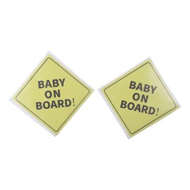 BYOBYO 4Pcs Reflective Car Sticker Baby on Board Letter Decals Sticker for Car 5x5inch Yellow Warning Sign Auto Bumper Window Sticker Auto Decorative Accessories
