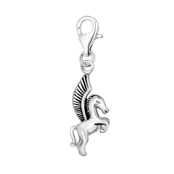 Quiges 925 Silver Horse Charm with Lobster Clasp for Bracelets,