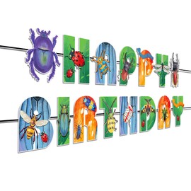 Bugs Birthday Banner Insects Happy Birthday Party Decorations Bug Banner Insects Themed Party Supplies Bugs Birthday Decorations for Kids Adult DIY Birthday Party Decor