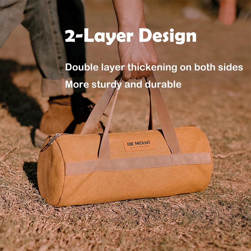 Tentogala Tent Stakes Bag, Double Layer Tent Pole Pegs Storage