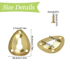 UFURMATE Keyhole Hanger with Screws, 36 Pieces Three Hole Triangle Keyhole Frame Hangers Metal Picture Hanger Keyhole Hanging Clasps Keyhole Hanging Clips (Gold)