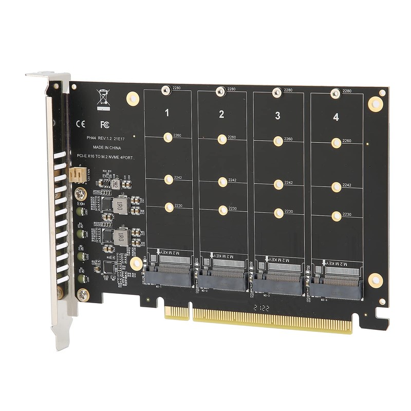 M.2 PCIE Adapter, Adapter Card 4 Ports M.2 NVMeSSD to