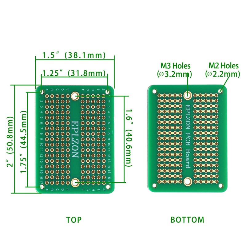 EPLZON Gold-Plated Solderable Breadboard for DIY Electronics Projects, 5 Pack