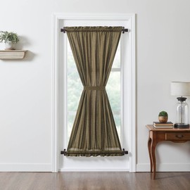 VHC Brands Door Panel, Cotton Curtain for Doors, Windows, Kitchen, Living Room, Bedroom, Dining Room, Farmhouse Panel, Tea Cabin Collection, 72x40, Moss Green