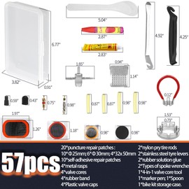 Ghguole Bike Tire Puncture Repair Kit,57pcs Bike Tyre Patch Repair Kit,Bicycle Tyre Repair Kit- 30 Repair Patches,4 Tyre Levers,Storage Cas-All Bicycle&Rubber/Road,Mountain,Commuter Bikes/Moto