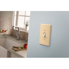 Franklin Brass Wood Square (6-Pack) Outlet Covers Unfinished Wood 1-Gang Wall Plate Single Duplex Electrical Guard W10397V-UN-R