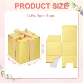 PATIKIL 5cm x 5cm x 5cm Favor Boxes, 24 Pcs Candy Party Butterfly Gift Boxes for Wedding Mother's Day Easter Anniversary Christmas Graduation Celebration, Gold