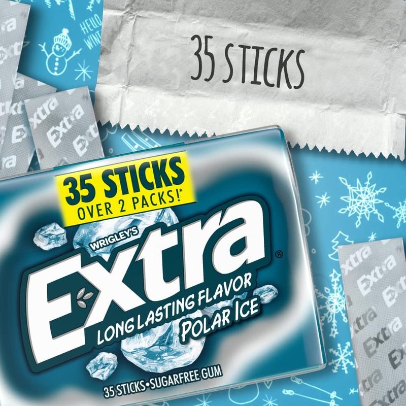 Extra Polar Ice Sugarfree Chewing Gum, 35-stick Packs (Pack of