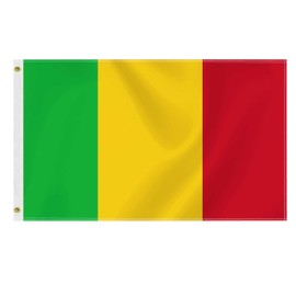 Large Mali Flag, 3×5 FT 75D Malian National Outdoor Banner,90×150cm Decor For Patio Garden With Brass Gromment