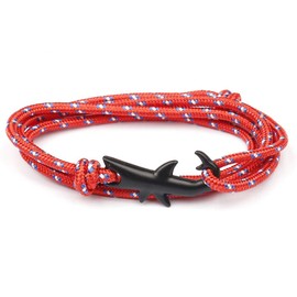 Glücksarmband Flechten Wachsendes Knoten Bracelet Für Teen Männer Frauen, Charm Freundschaft Einstellbares Armband Binden aus Segeltau, Talisman Partner Armbänd Handgefertigt (Rot & Blau)