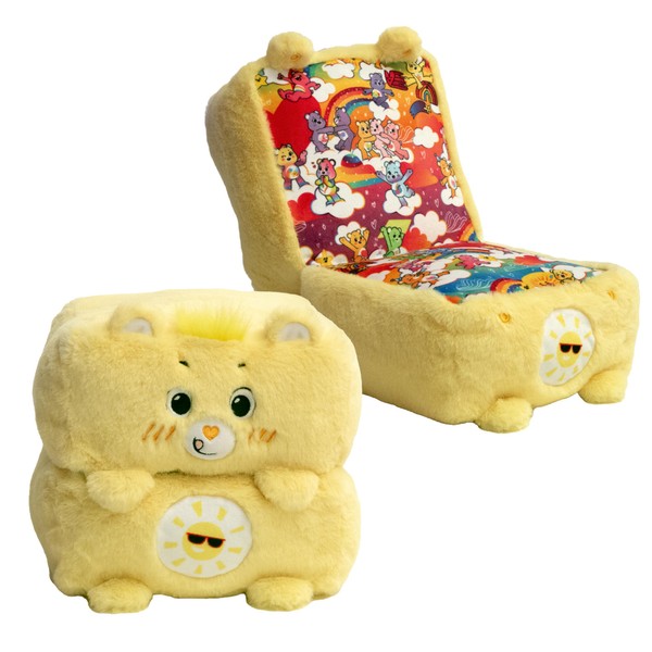 Happy Nappers Care Bears Mushmillows Cubes 10" Funshine Bear, Plush