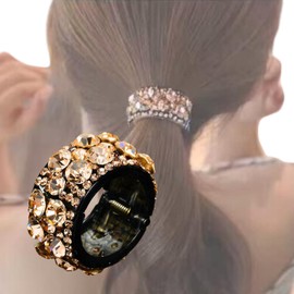 EZ PEACH Women's Hair Accessories, Sparkling and Shiny, Popular, Cute, Easy, Tie Hair in Seconds, Hair Elastic Style, Simple, Fashionable, Recommended for Adults and Girls, Beginners, Simple, Women's,