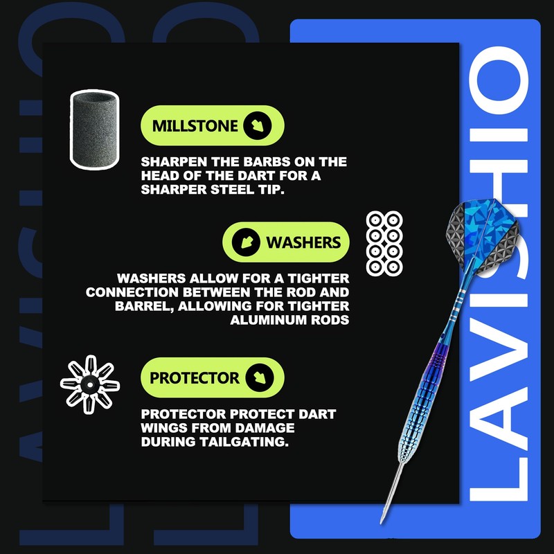 Lavishio Steel Tip Darts Set,3 Pack Professional Steel Tip Dart