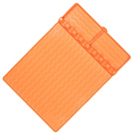 Silicone Grill Mat Silicone Griddle Tools Mat with Drip Pad,Side Shelf Mat Grill Pad for Outdoor Grill Kitchen Counter,Silicone Spatula Mat Blackstone Griddle Accessorie for Cooking&Grilling(Orange)