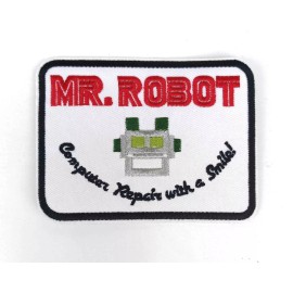 unbranded Mr. Robot (tv show) Smile! Embroidered 4in Patch Iron Sew-On 2881