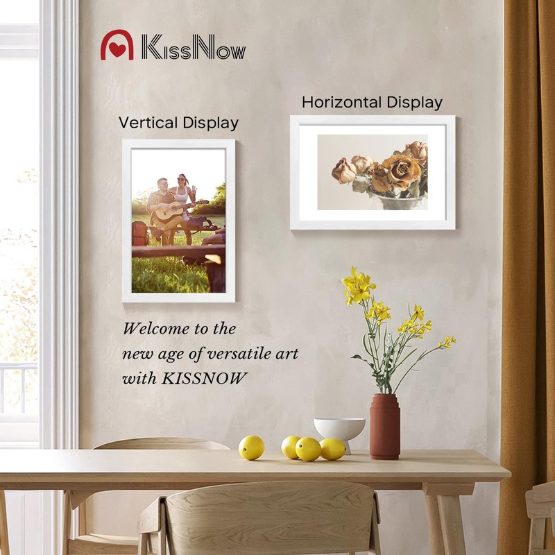 KissNow 12x18 Poster Frame 4 Pack, Textured White Solid Wood