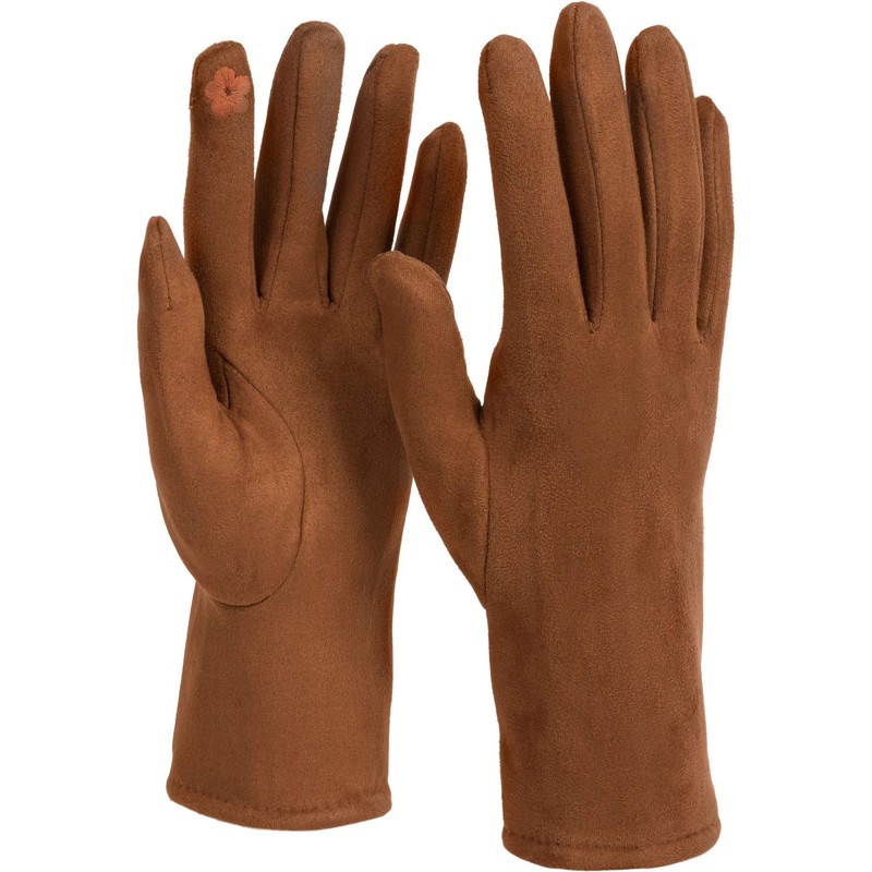 styleBreaker Women's Touchscreen Fabric Gloves with Removable Knitted Cuffs, Warm,