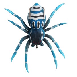 Soft Spider Bait, Bass Fishing Lure, Lifelike Skin Pattern, Bionic Weedless Strong Plastic Body for Bass Snakehead Pike Trout, 2.7in/ 0.23oz-Blue