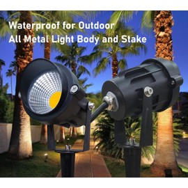 TOVEENEN LED Outdoor Landscape Spotlight 120V 12W Waterproof Spot Lights for Yard House Garden Christmas Lighting, Warm White 3000K, 4 Pack