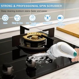 Electric Cleaning Brush, Handheld Spin Scrubber, Powerful Kitchen Cleaning Brush with 5 Brush Heads, Multifunctional Cleaning Brush, for Cleaning Kitchen, Shower, Tiles, Bathroom, Sink