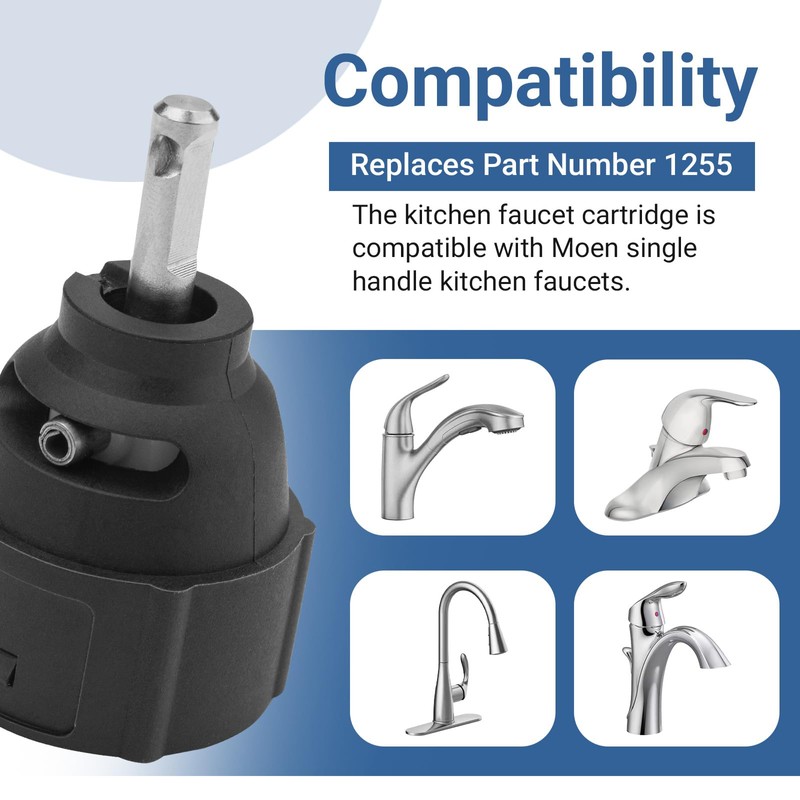 1255 Kitchen Faucet Cartridge Single Handle Cartridge Compatible with Moen