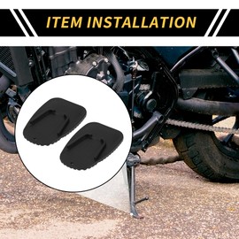 REPAIROCK Universal Motorcycle Kickstand Pad for Hot Pavement Soft Ground and Outdoor Parking 3.54"x2.36" Motorcycle Support Plate Black 2 Pcs