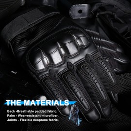 WTACTFUL Tactical Gloves, Touchscreen Motorcycle Gloves, Men's MTB Gloves for Motorcycle, Bicycle, Airsoft, Paintball and Other Outdoor Activities