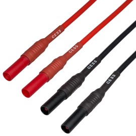 CNCESS CESS-216 Safety Banana Plug Male to Male Digital Multimeter Test Leads, 12 Gauge Silicone Wire, 2 Pairs