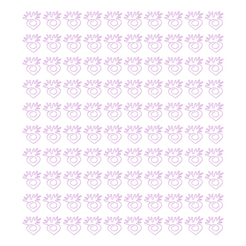 100pcs Paper Clips Portable Mini Electroplating Purple Cute Radish Shape