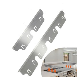 Vikarland（2 Pack) Retractable Stainless Steel Stove Gap Covers Filler Guards Range Heat Resistant Guard Between Stove Top & Counter (Silver)